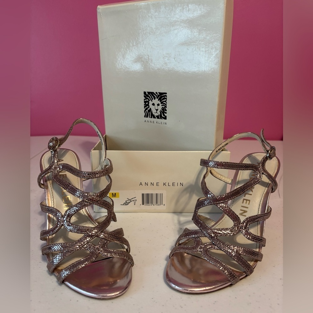 Anne Klein Women's Metallic Strappy Heels